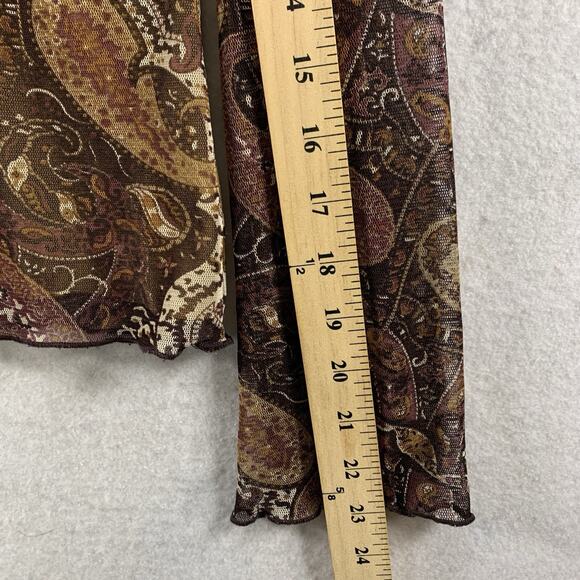 VTG Wet Seal Womens Y2K‎ Sheer Mesh Top Sz S Fairy Grunge Paisley Goblin Indie - Picture 8 of 11